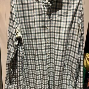 HUGO Men's Plaid Shirt - Blue/green  and White